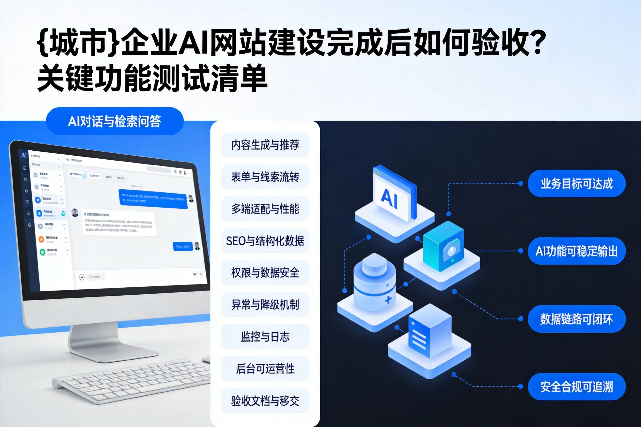 鞍山企业AI网站建设完成后如何验收？关键功能测试清单