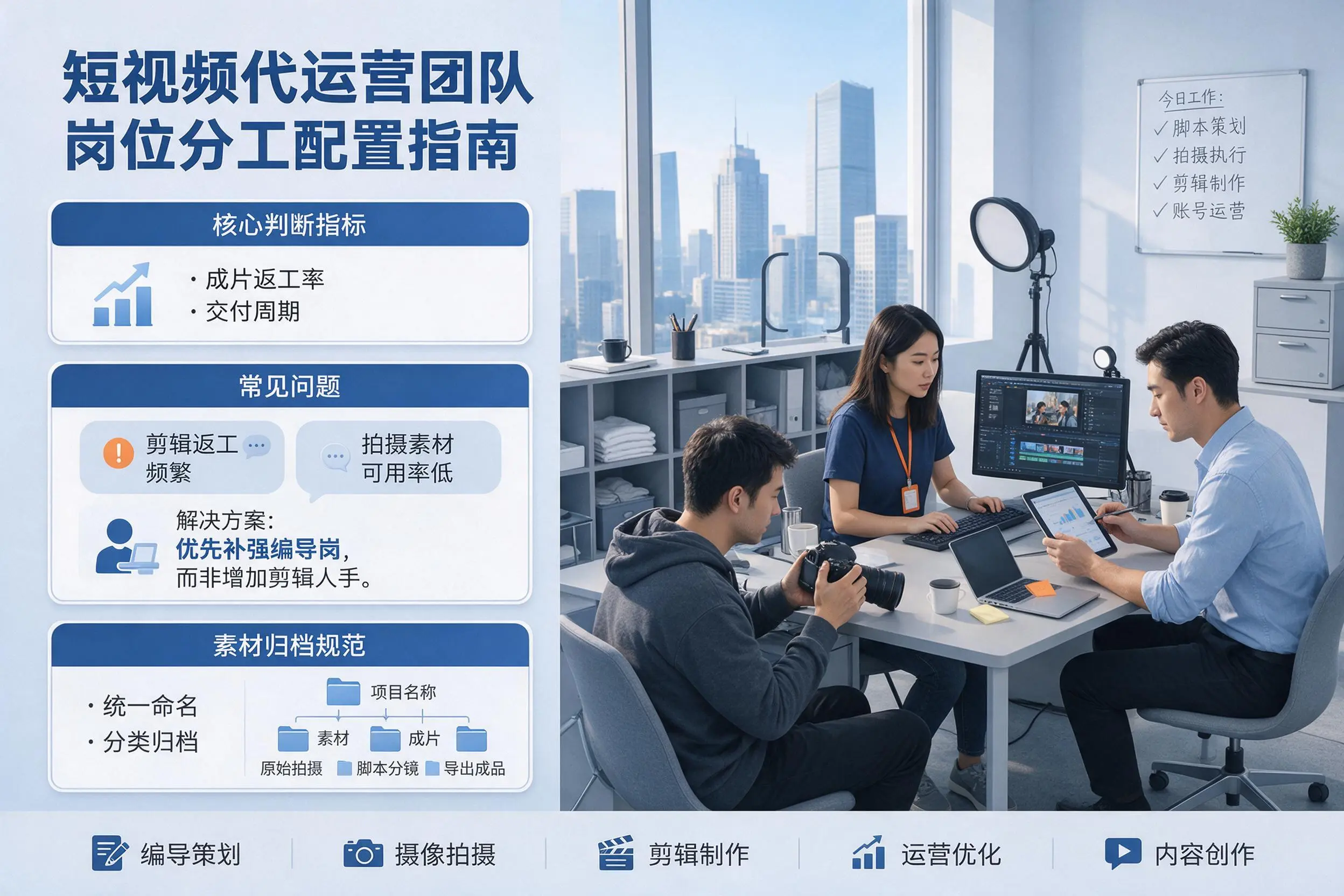 短视频代运营团队如何配置？鞍山企业岗位分工科普说明