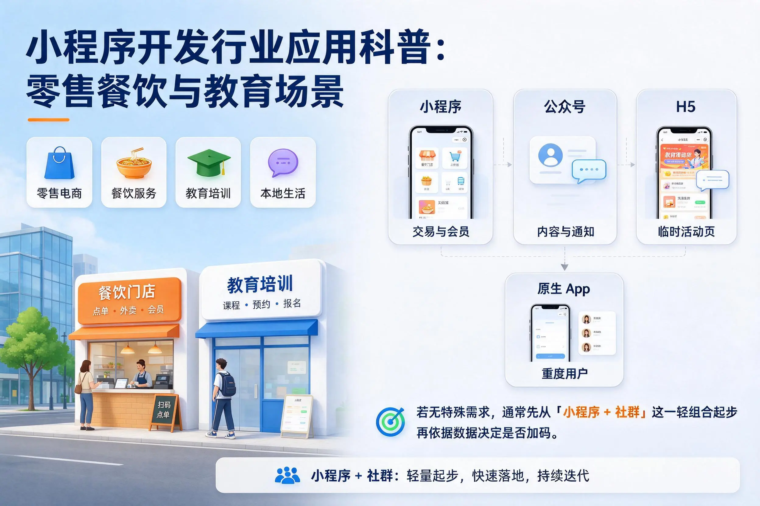 鞍山小程序开发行业应用科普：零售餐饮与教育场景