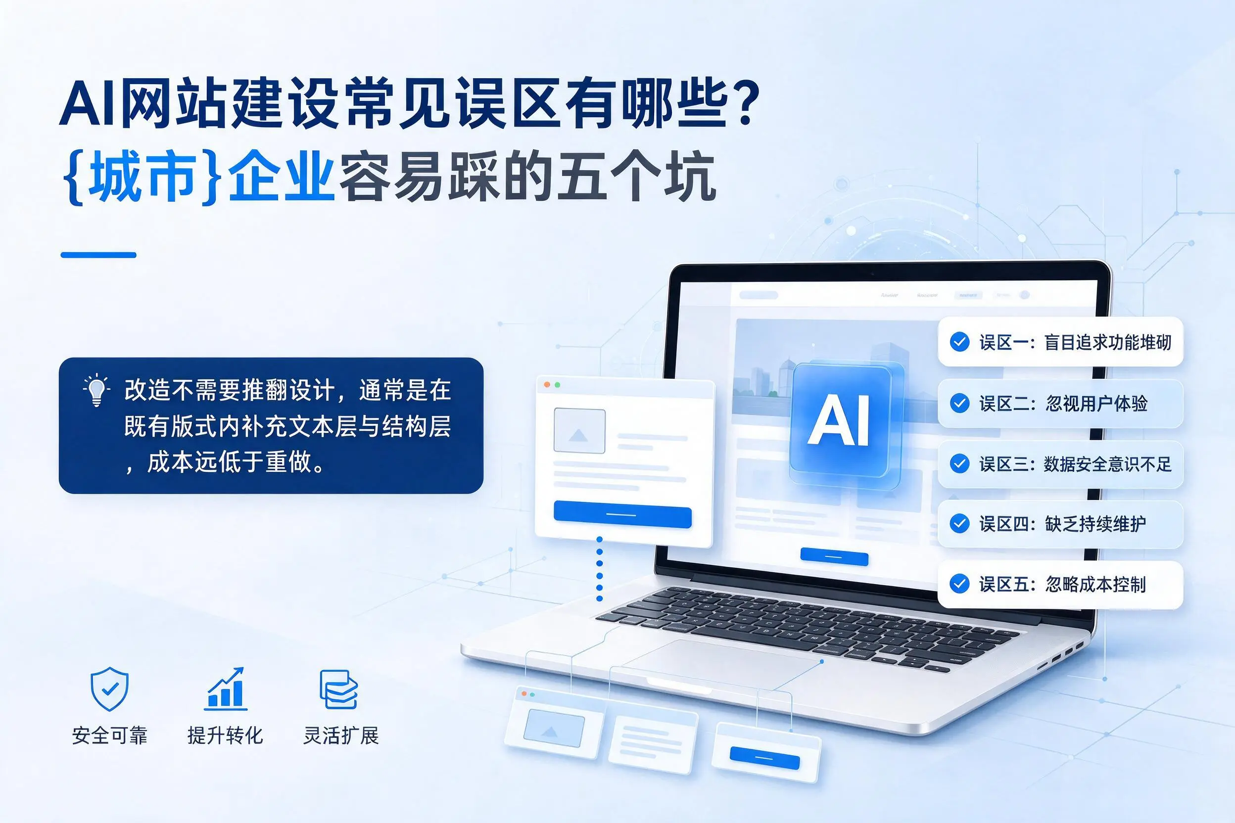 AI网站建设常见误区有哪些？鞍山企业容易踩的五个坑